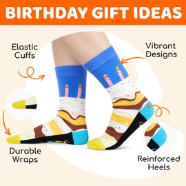 HAPPYPOP 74th Birthday Gifts Ideas Socks - Best Socks for 74 Year Old Men Women, 74th Birthday Gifts for Him Her Elderly Blue
