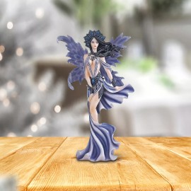 Wind Fairy Statue in Blue 10"H Home ation Figurine Home Decor Unique Gift