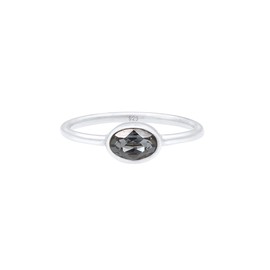 Elli Women's Ring Classic Simple with Crystal 925 Sterling Silver, Sterling silver, Glass