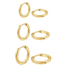 Huggie Hoop Earrings - Small, Hypoallergenic 14K Gold Plated Stud Earrings for Women