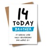 14th Birthday Card for Brother - 14 Today Seems Like