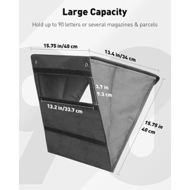 Uniclife Mail Slot Catcher for Door, Large Capacity Letter Catcher Letterbox Catcher, Front Door Mail Catcher with Hook and Loop Fasteners, Indoor Post Catcher Bag for Small Packages & Magazines