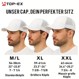 TOP-EX L/XL/XXLTrucker Cap Men's Snapback Baseball Cap Mesh Summer Baseball Cap with Mesh, 95592_Black, M - L