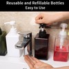 450ml (15.2oz) Pump Bottle Dispenser Jansburg 2Pack Refillable Square Plastic