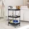 IRONMAX 3 Tier Utility Cart, 3 Shelf Rolling Storage Cart