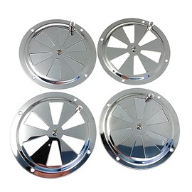 4x Ventilation Rosette Stainless Steel Air Vent Gill Stainless Steel 125 mm Arbo Stainless Steel