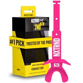 Nxtrnd Two Pro - Protector bucal de fútbol, correa permanente, para adultos y jóvenes (rosa)