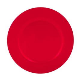 Home Details 13" Smooth Design Charger, Set of 24, Decorative Plates, Serveware, Holiday, Red