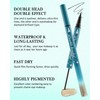 Double Ended Eyeliner Pen Quick Dry Waterproof Long Lasting Shimmer