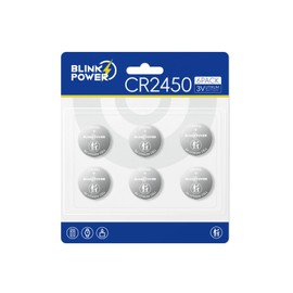 Blinkspower CR2450 Lithium 3V Coin Battery, 6 Pack 2450 Battery, Child-Safe & Longest Lasting for Key Fobs, Smart Home Devices