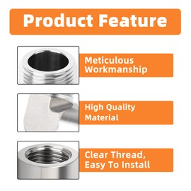 GASHER 2Pcs Stainless Steel Pipe Fitting 90 Degree Barstock Street Elbow,1/8-Inch Male Pipe x 1/8-Inch Female Pipe