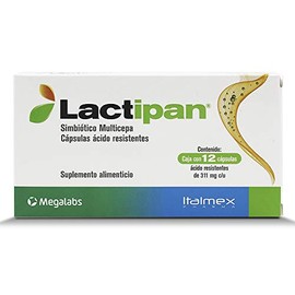 Lactipan | Apoyo Digestivo y Salud Gastrointestinal | Probióticos Multicepa para Flora Intestinal | 6 cepas de Probioticos | para niños y niñas | Suplemento Digestivo | 12 Capsulas 311 mg C/U
