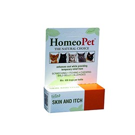 HomeoPet Feline Skin and Itch, Safe and Natural Cat Itchy-Skin Relief and Seasonal Allergy Supplement, 15 Milliliters