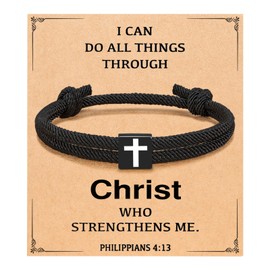 UNGENT THEM Cross Bracelet for Men Faith Jesus Easter Baptism Religious Christian Graduation Gifts for Adults Teens Teenager 8 12 13 15 14 16 Christmas