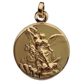 925 STERLING SILVER SAINT MICHAEL THE ARCHANGEL MEDAL - GOLD PLATED (GUARANTEED) - 100% MADE IN ITALY (Small Size)