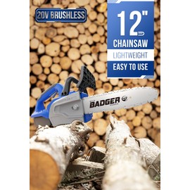 WILD BADGER POWER Electric Cordless Chainsaw 20v 12" Blue