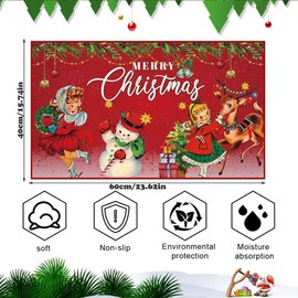 RFJYGWQM Christmas Floor Mats Santa Claus Doormat,Christmas Doormat Use,Dirt Trapper Matfor Indoor and Outdoor,Non-Slip and Easy to Clean,40 * 60CM