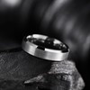 King Will 6mm Men's Gunmetal Gray Wedding Ring - Brushed
