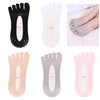 JIEYUCHU 5 Pairs Yoga Pilates Grip Socks for Women, Toes