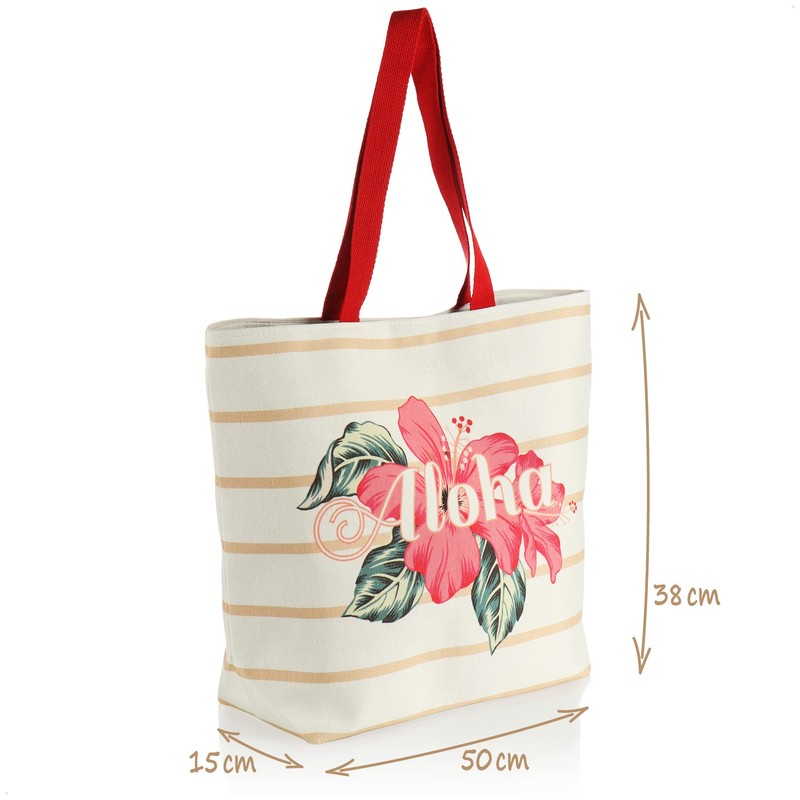 com-four® Beach Bag - Women's Shopper for Shopping - Modern