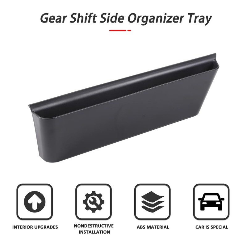 JONKOKO Car Shifter Storage Box, Gear Shift Console Side Tray