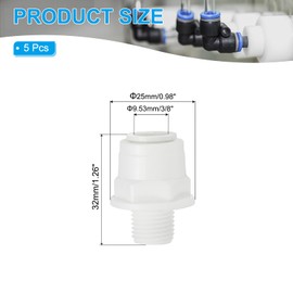 PATIKIL Water Purifier Straight Connector 1/4" NPT Female x 3/8" OD Tube, 5 Pcs Quick Push to Connect Tube Fittings for RO/DI Reverse Osmosis Water Filter Purifier Plumbing System, White