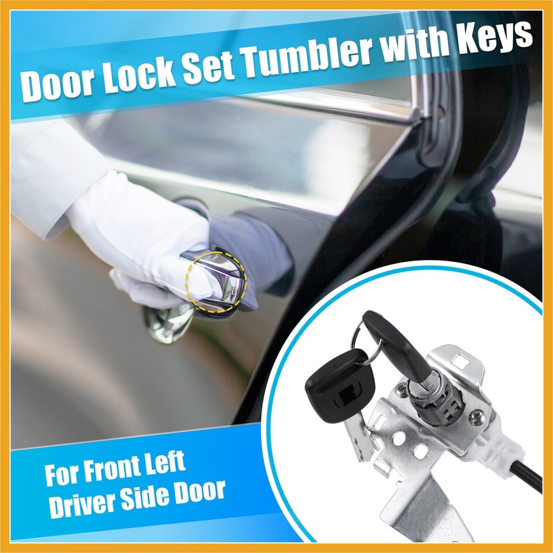 Partuto 1 Set Front Left Side Door Lock Cylinder Cable