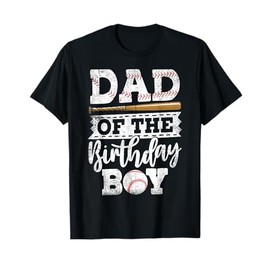 Dad Of The Birthday Boy Baseball Baller Kids T-Shirt