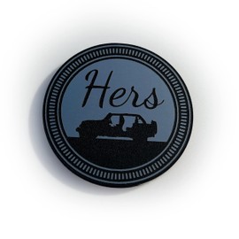 2 Custom Emblem for Hers Rated Jeep Style Fender Badge