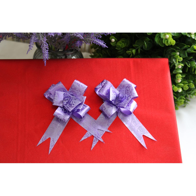 creative balloons Purple Pull Bows Set 30mm Present Basket Pull