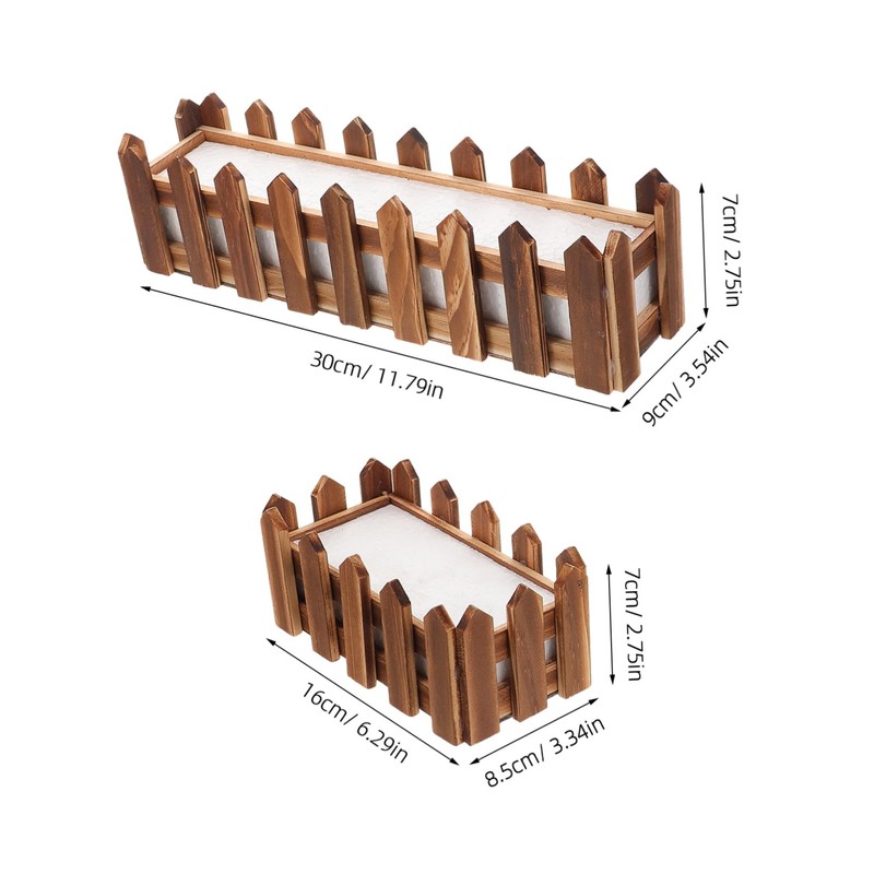 Operitacx 2pcs Rustic Rectangular Flower Pot with Foam Insert for
