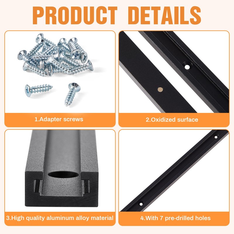 Zonon 8 Pack 36 Inch Double-cut Profile Universal T Track