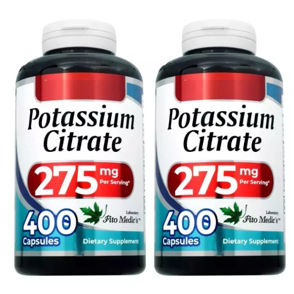Potassium Citrate 275mg 2X400 Caps GMP Good Manufacturing Process