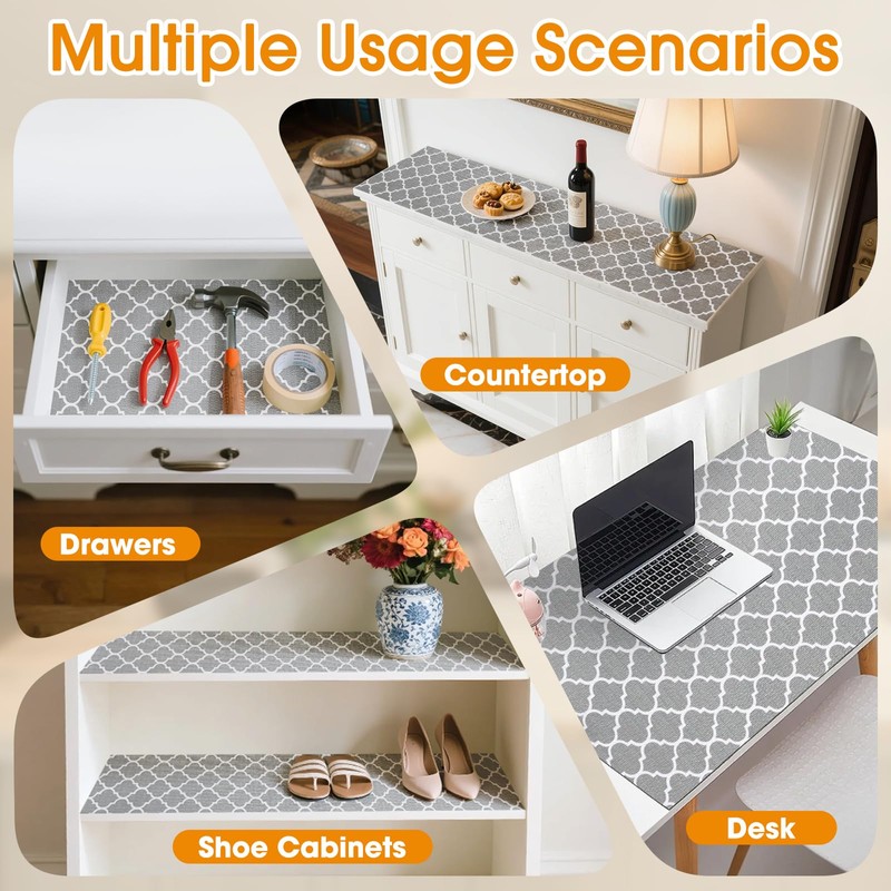COAVAS Shelf Liner Drawer Liner Cabinet Liner Non-Slip, Textured Kitchen