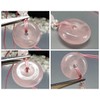 [Stone Street] AAA Natural Stone Rose Quartz Round Pendant Necklace