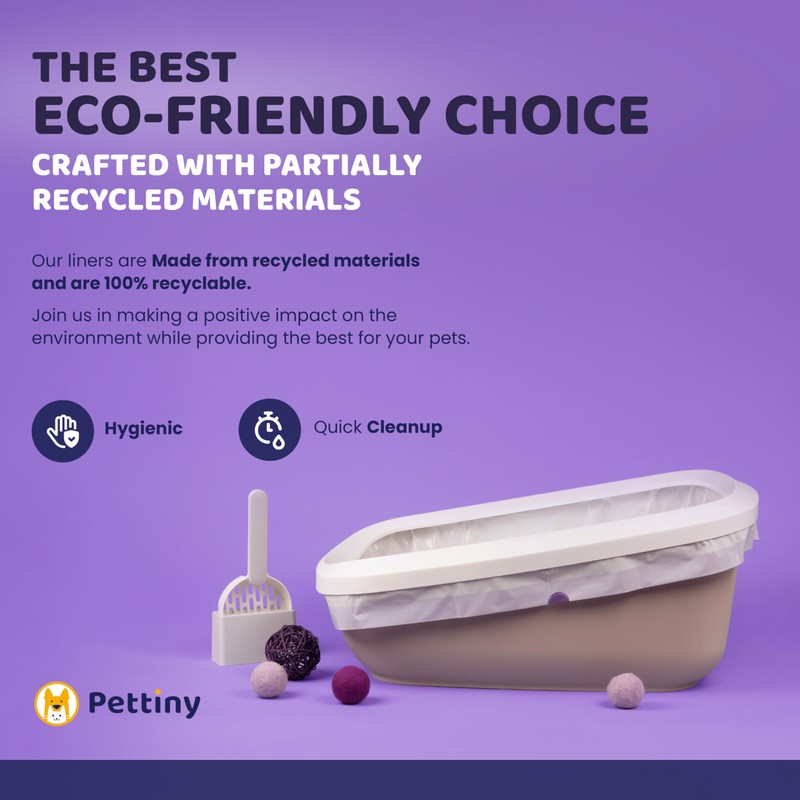 Pettiny 20 Jumbo Litter Box Liners with Drawstrings - Scratch