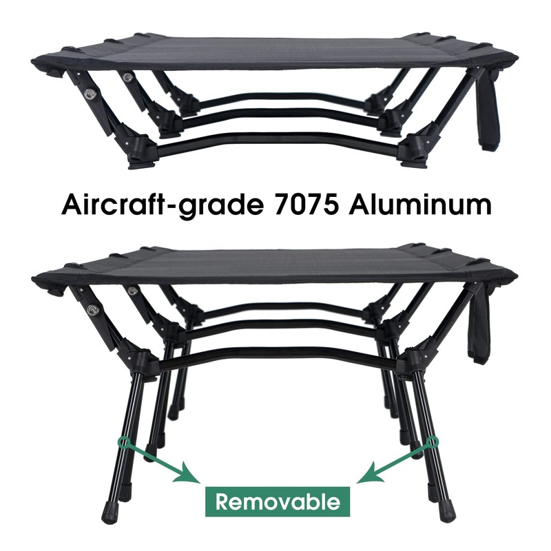 YOUGYM CAMPNACHT Ultralight Camping Cot with Leg Extenders, Aluminum Lightweight