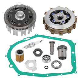 JAVIK Clutch Assembly Kit & Clutch Basket Housing Gasket Kit for Yamaha Kodiak 400 4x4 1993-1998 Warrior 350 1987-2004 Big Bear 350 2x4 4x4 1987-1998 Raptor 350 2004-2013