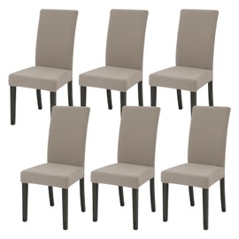 FRKOKRFA Chair Covers, Set of 6, Stretchy Dining Room Chair Covers, Removable Washable Chair Covers, Modern Elastic Covers for Home, Hotel, Banquet, Party Decoration and Wedding (Khaki)