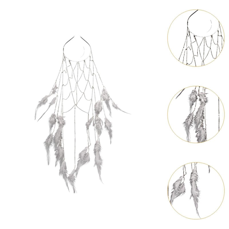 Hellery Feather Headband with Tassels for Beach Events And Celebrations,