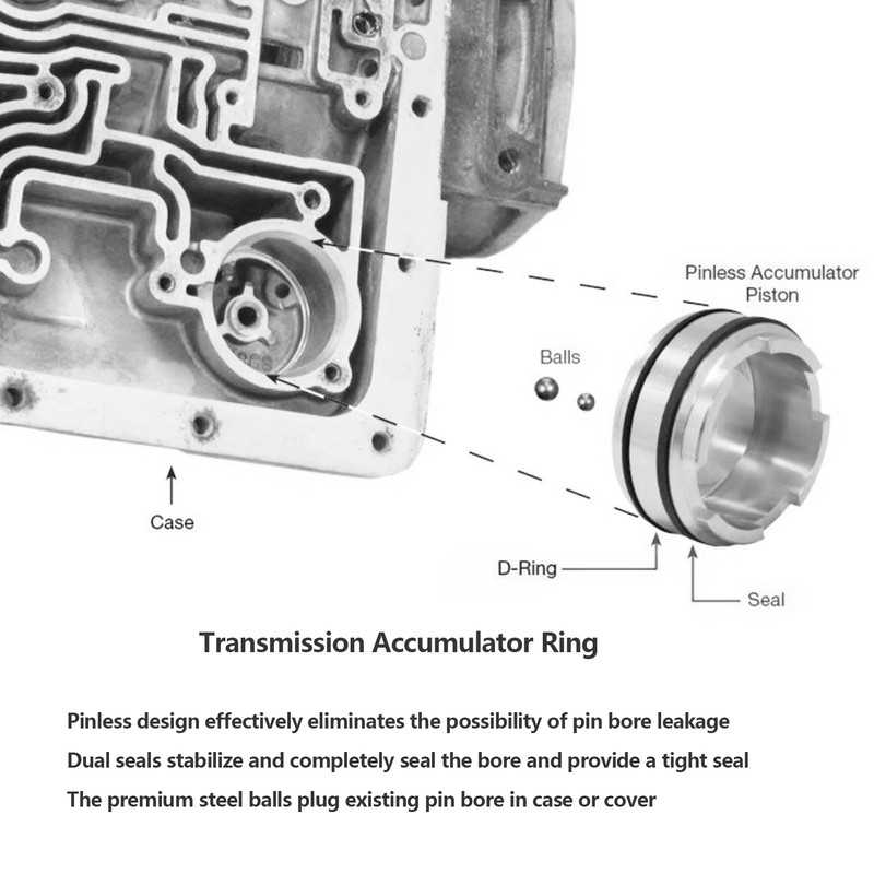 Transmission Accumulator Piston Kit 77998‑03K Pinless Design High Precision Replacement