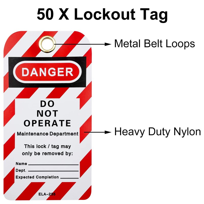 SAFBY Lockout Tagout Tags, 5.7"x2.9", OSHA Compliant, Loto Lock Out