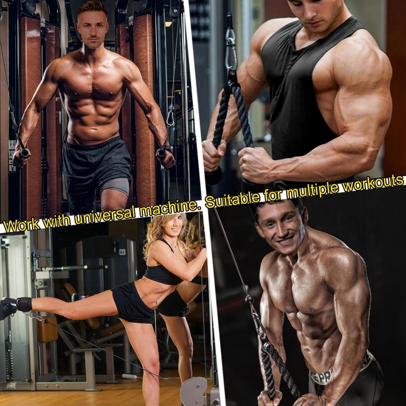 Tricep Rope Cable Machine Attachment, 35" Triceps Pull Down Rope