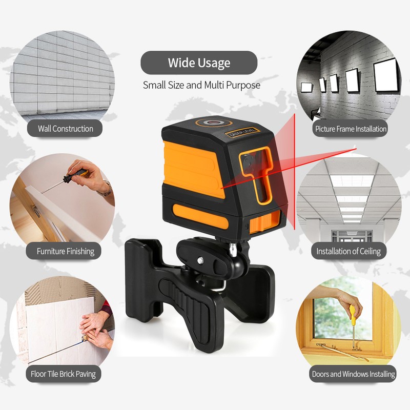Self-Leveling 2 Lines Red Laser Level Professional Horizontal and Vertical