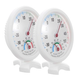 IWOWHERO 2Pcs Round Temperature Humidity Gauge for Refrigerators Humidifiers Indoor Outdoor Use Easy to Read Display Accurate Measurements