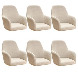 klkjk Stretch Chair Covers Chair Cover with Armrests Set of 2/4/6 Dining Room Chair Cover High-Backed Chair Cover Protective Cover for Dining Room, Office Protective Cover