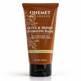 Qhemet Biologics Bálsamo hidratante Olive & Honey - Bálsamo hidratante para el cabello suave y flexible - Deja para una hidratación duradera - Combate la sequedad al instante (4 onzas)