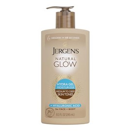 Jergens Natural Glow Hydra Gel Moisturizer, Hyaluronic Acid Tanning Lotion, Hydrating Tanning Gel, Fragrance-Free Self Tanner, 8.3 Fl Oz