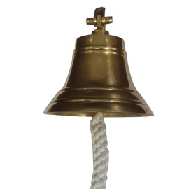Bell Brass Ship Decor Home Wall Gift Vintage Nautical Door Antique Hanging Rustic Gifts Maritime Dcor School Item 6" Inches, Finish by TSSI Handicraft