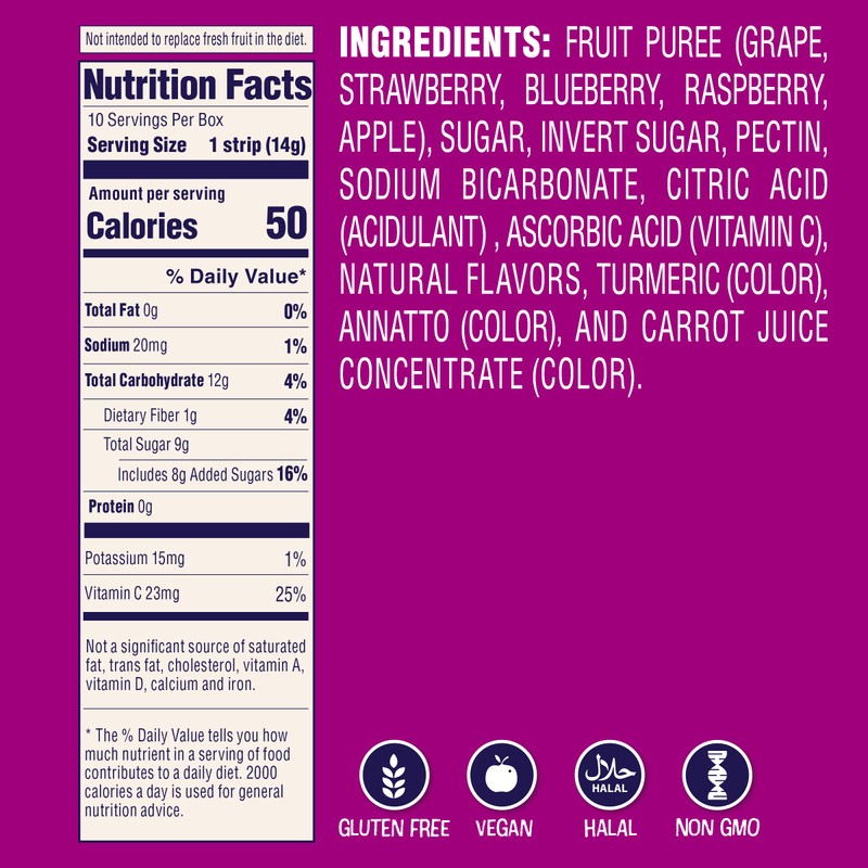 Welch's Absolute Fruitfuls Fruit Strips, Tasty Dried Fruit Snacks for